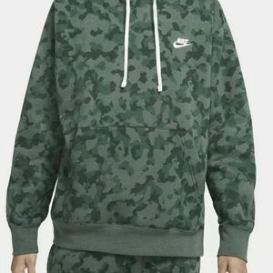 Nike Men's Camouflage Hoodie - Green Size L